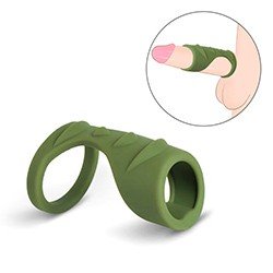 Anel Peniano Cape em Silicone Grosso para Ereções Firmes e Prolongadas - Verde Militar