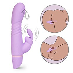 Foto do Produto Vibrador Rabbit Recarreg�vel em Silicone Fun��o Vai e Vem 5 Combina��es de Movimento Revira Lil�s