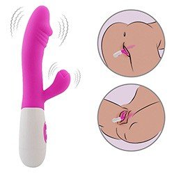 Vibrador Duplo em Silicone à Pilha com 30 Vibrações Sime 2 Pink