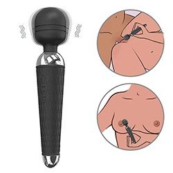 Foto do Produto Massageador Er�tico Recarreg�vel em Silicone com 10 Vibra��es Pima Preto