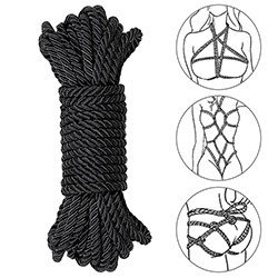 Corda para Bondage e Shibari em Poliéster com 10 Metros Preta