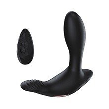 Foto do Produto Estimulador de Pr�stata Recarreg�vel em Silicone com 7 Vibra��es e Controle sem Fio Preto