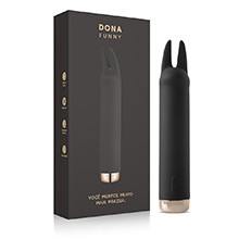 Vibrador Bullet Recarreg�vel em Silicone com 10 Vibra��es Funny Preto