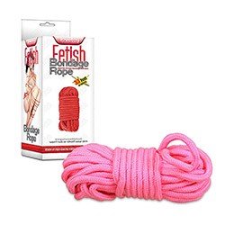 Corda para Bondage e Shibari em Algodão com 10 Metros e 8mm de Largura Rosa