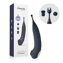 Foto do Produto Vibrador Feminino Recarreg�vel em Silicone com 7 Vibra��es DOUBLE Azul