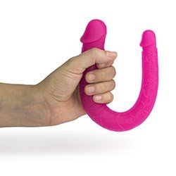 Pênis Duas Pontas em Jelly Havaiano Ferradura 30 x 3,5cm Pink
