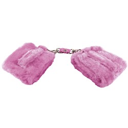 Algema de Pel�cia Fechadas com Velcro Fetiche Pink