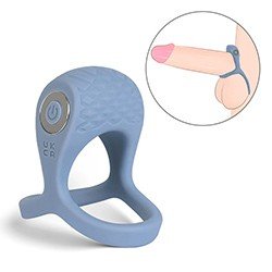 Anel Peniano e Escrotal com Vibrador Recarregável em Silicone com 10 Vibrações Sky Lilás