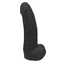 Foto do Produto Pênis Realístico Feito em PVC Flexível com Escroto Padrão 16 x 3cm Preto