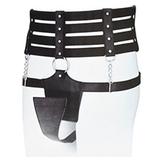 Foto do Produto Cinto de Castidade Feminino em PU (Imita��o de Couro) Estilo Preto