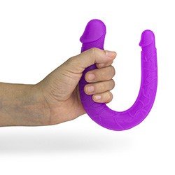 Pênis Duas Pontas em Jelly Havaiano Ferradura 30 x 3,5cm Roxo