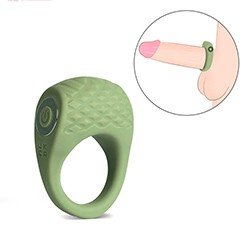 Anel Peniano com Vibrador em Silicone Recarregável com 10 Vibrações Zac Verde