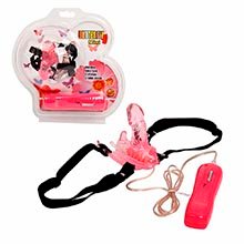 Foto do Produto Vibrador Butterfly com Mini P�nis e Controle com Fio e Cinta Ajust�vel Rosa