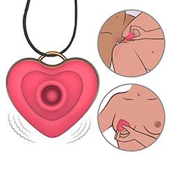 Foto do Produto Vibrador para Clit�ris Recarreg�vel em Silicone com 5 Pulsa��es e 10 Vibra��es com Colar Vermelho