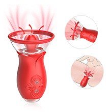 Sugador de Clitóris com Lingua Vibratória Estimuladora Recarregável Vermelho