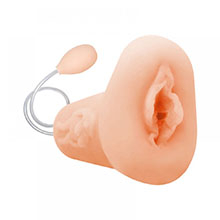 Foto do Produto Masturbador Vagina em TPR (Imita a Pele Humana) com Bomba de Suc��o Manual Bege