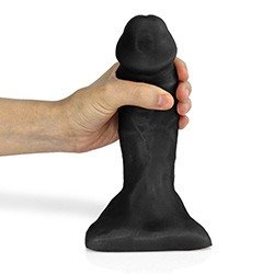 Foto do Produto Pênis Realístico Flexível com Escroto Carvalho 19,5x 5,7cm Preto