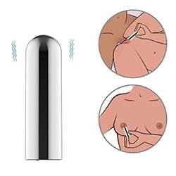 Vibrador Bullet Recarregável em ABS Plástico Rígido com 10 Vibrações Prata