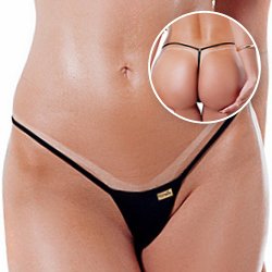Foto do Produto Calcinha String Micro Fio Dental Sensual Sexy em Poli�ster sem Regulagem Preta