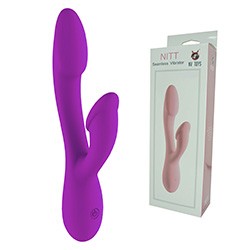 Vibrador Duplo em Silicone Recarreg�vel 10 Vibra��es Roxo