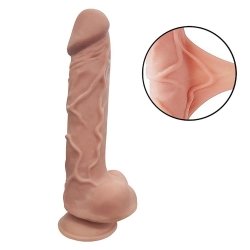 Foto do Produto P�nis Real�stico em Cyberskin com Escroto, Ventosa e V�rtebra 22,3 x 4,6cm Mr. Switch Bege