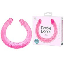 Foto do Produto P�nis Real�stico Duas Pontas em TPE (Jelly) Havaiano 44 x 2,5cm Roxo