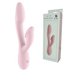 Foto do Produto Vibrador Duplo em Silicone Recarregável 10 Vibrações Rosa