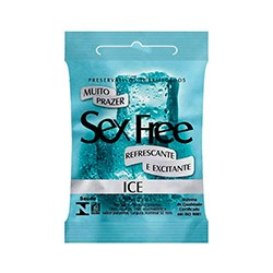 Foto do Produto Preservativo (Camisinha) ICE 52mm Refrescante e Excitante Liso e Opaco com 3 Unidades
