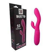 Foto do Produto Vibrador Duplo em Silicone Recarregável com 10 Vibrações Dueto Pink