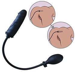 Foto do Produto Plug Anal Infl�vel Expans�o Gradual em Silicone com Bomba Manual 13 x 3,3cm Preto