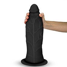 Foto do Produto Pênis Gigante e Grosso Flexível com Ventosa Jatobaço 31 x 10cm Preto