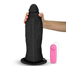 Foto do Produto P�nis Gigante e Grosso Flex�vel com Ventosa e Vibrador Jatoba�o 31 x 10cm Preto
