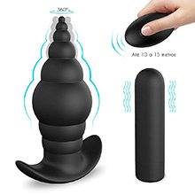 Foto do Produto Plug Anal Recarreg�vel Cupid em Silicone com Controle Remoto Sem Fio Preto