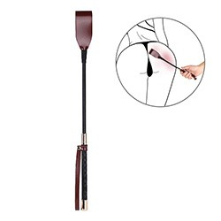 Chibata Longa em PU (Imitação de Couro) com Detalhes Dourado 44cm Preta e Vinho