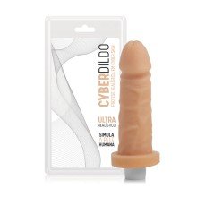 Foto do Produto P�nis Real�stico Feito em Cyberskin com Vibro, Veias e Base para Cinta Martes 13,5 x 4cm Bege