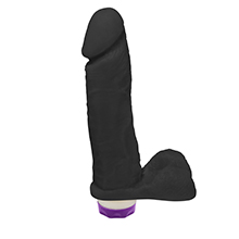 P�nis de Borracha Dion�sio com Escroto e Vibrador 19 x 4,5cm Preto