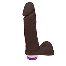 P�nis de Borracha Dion�sio com Escroto e Vibrador 19 x 4,5cm Marrom