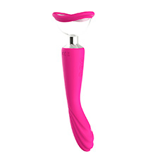 Vibrador Ponto G em Silicone Recarregável 7 Vibrações com Suporte para Bomba Vaginal Alon Pink
