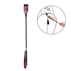 Chibata Longa em PU (Imitação de Couro) com Detalhes Dourado 54cm Preta e Vinho