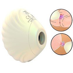 Pulsador de Clitóris Recarregável em Silicone 9 Pulsações Formato de Concha Shell Bliss Branco