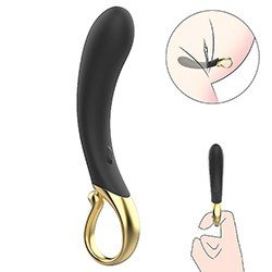 Foto do Produto Vibrador Ponto G Recarreg�vel em Silicone 9 Vibra��es Companion Preto