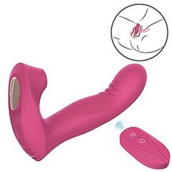 Pulsador de Clitóris e Vibrador Ponto G Recarregável em Silicone 10 Vibrações e Controle Novia Pink