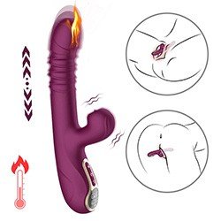 Pulsador de Clitóris e Vibrador Ponto G Vai-e-Vem Fabulous em Silicone e Recarregável via USB Vinho