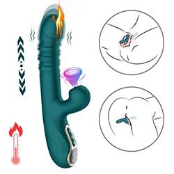 Pulsador de Clitóris e Vibrador Ponto G Vai-e-Vem em Silicone Aveludado Recarregável Fabulous Verde