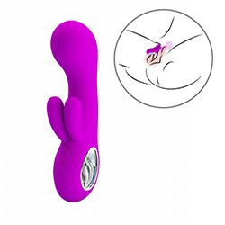 Vibrador Duplo Ponto G e Clitóris Recarregável em Silicone Médico com 7 Vibrações Valentine Pink