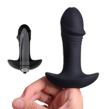 Foto do Produto Plug Anal com Vibrador em Silicone Extra Macio StarArrow Preto