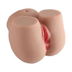 Foto do Produto Masturbador Masculino em Cyberskin Formato de Bunda com Ânus e Vagina Alina Bege