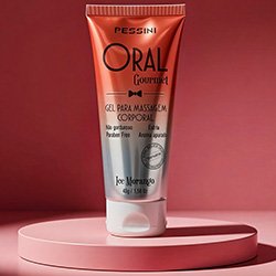 Gel para Sexo Oral que Esfria Beijável Oral Gourmet Aroma e Sabor Ice Morango 45g