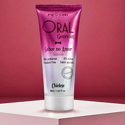 Gel para Sexo Oral que Aquece Beijável Oral Gourmet Aroma e Sabor Chiclete 45g
