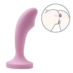 Foto do Produto Plug Anal Joia em Silicone (Toque Aveludado) com Base Redonda 11 x 3cm Rosa